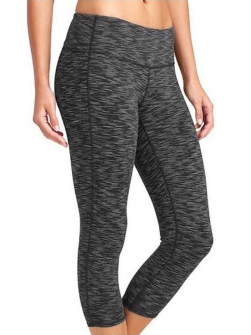 Athleta Gray Space-Dye Capri Leggings